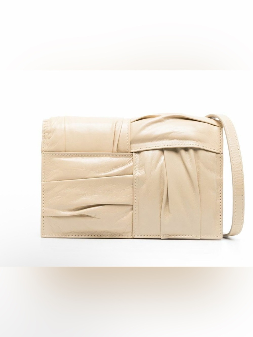 🤍 Bottega Veneta Cream Leather Crossbody